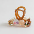 Tortoiseshell Hair Claw With Flower Charms – hair accessories (view 1)