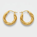Twisted Gold Hoop Earrings Gold