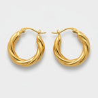 Twisted Gold Hoop Earrings Gold