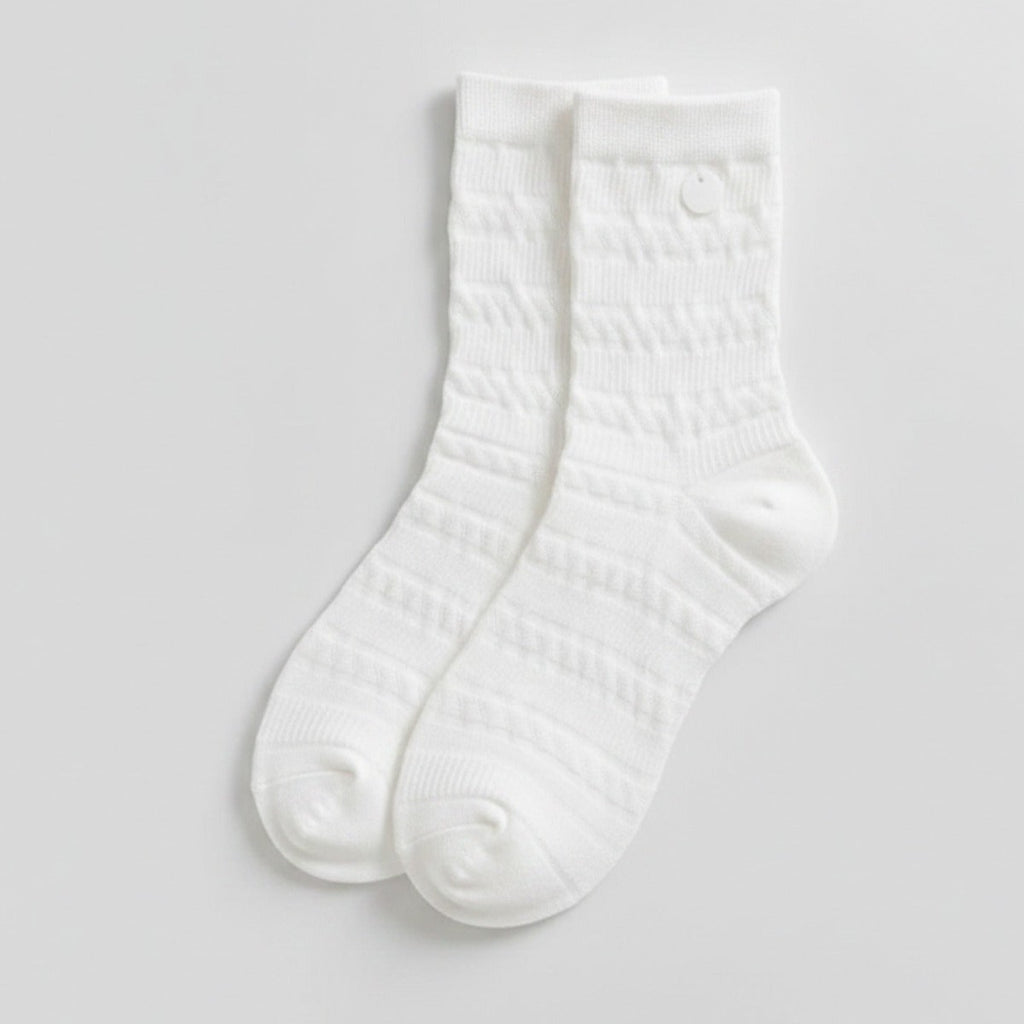 White Ribbed Crew Socks – apparel accessories (view 1)