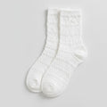 White Ribbed Crew Socks – apparel accessories (view 1)