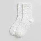 White Ribbed Crew Socks – apparel accessories (view 1)