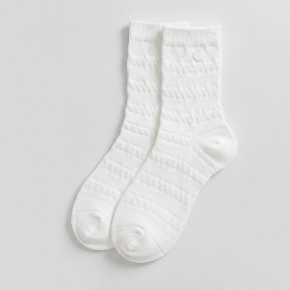 White Ribbed Crew Socks – apparel accessories (view 1)