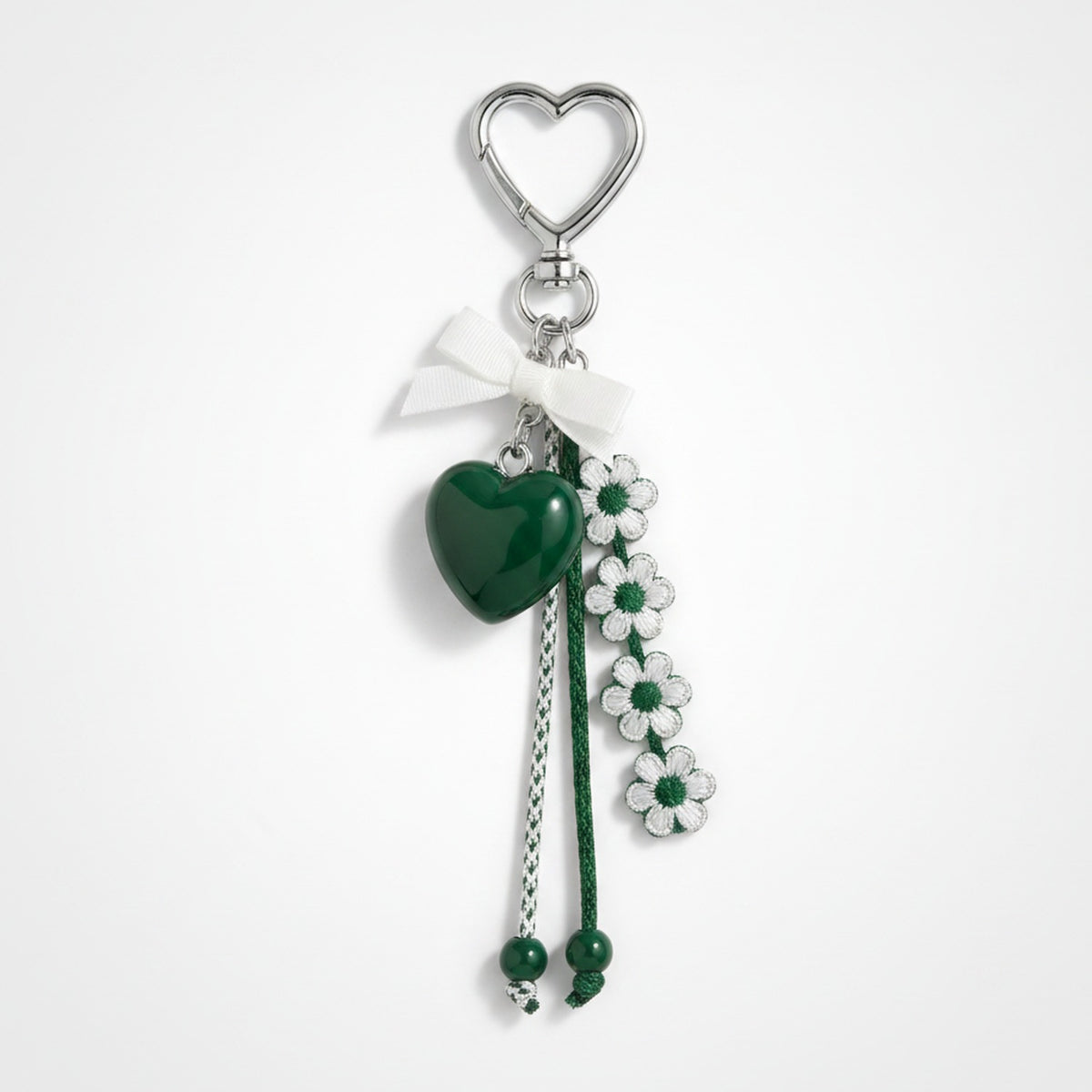 Daisy Charm Keychain - Dark Green – novelty & toys (view 1)