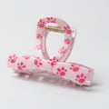 Paw Print Hair Claw Clip - Pink Bow – hair accessories (view 1)