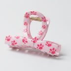 Paw Print Hair Claw Clip - Pink Bow – hair accessories (view 1)