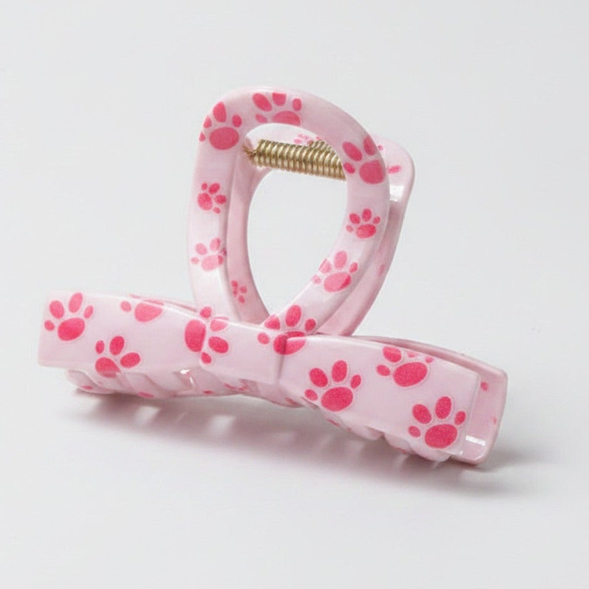 Paw Print Hair Claw Clip - Pink Bow – hair accessories (view 1)
