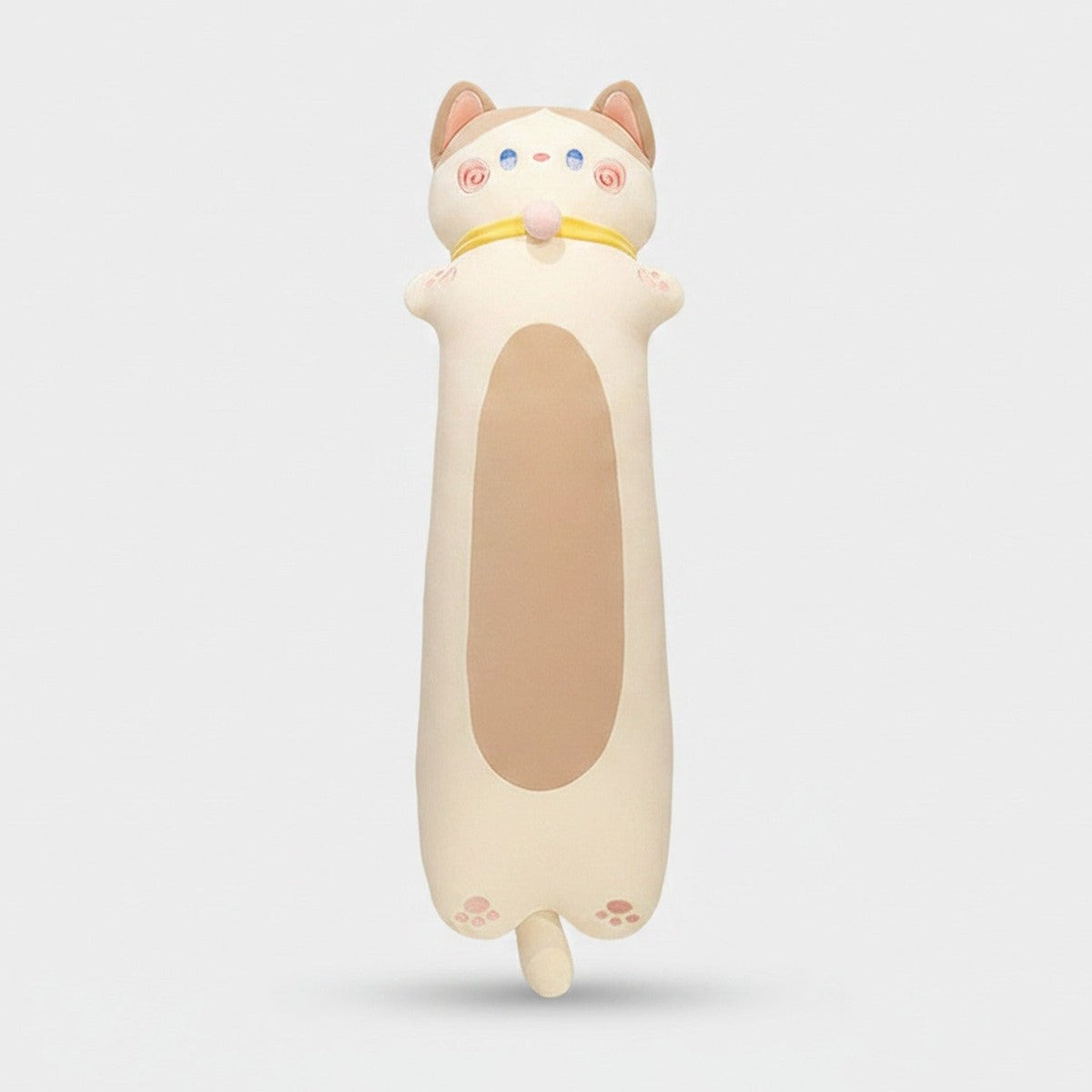 Lucky Cat Long Plush Toy With Gold Collar – novelty & toys (view 1)