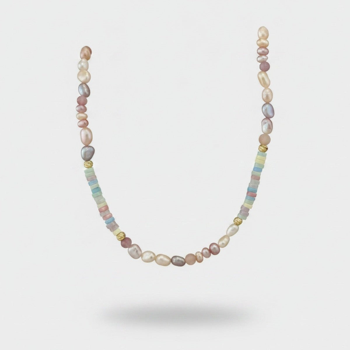 Beaded Pearl Charm Pendant Necklace - Pastel Rainbow Pearl – jewelry (view 1)