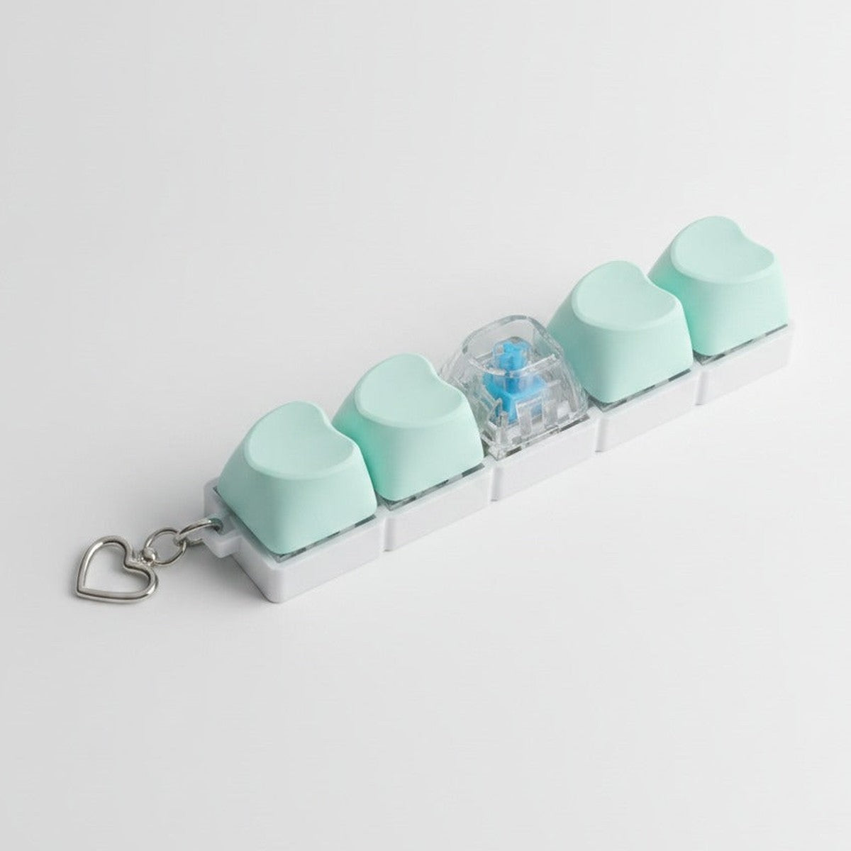 Light-Up Heart Keychain - Cyan