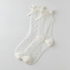 White Polka Dot Sheer Crew Socks – apparel accessories (view 1)