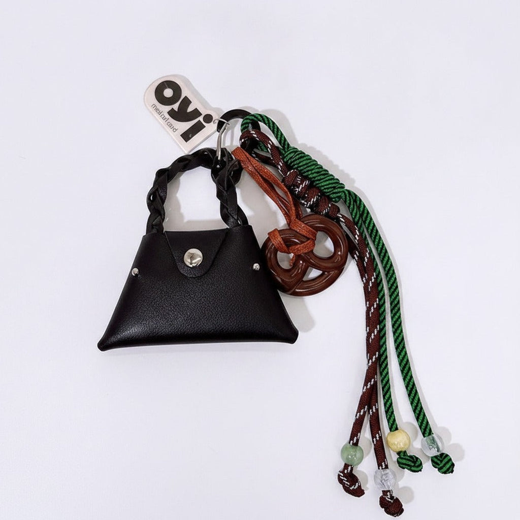 Tiny Bag Charm Keychain - Black Bag