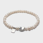 Pearl Beaded Bracelet With Heart Charm – jewelry (view 1)
