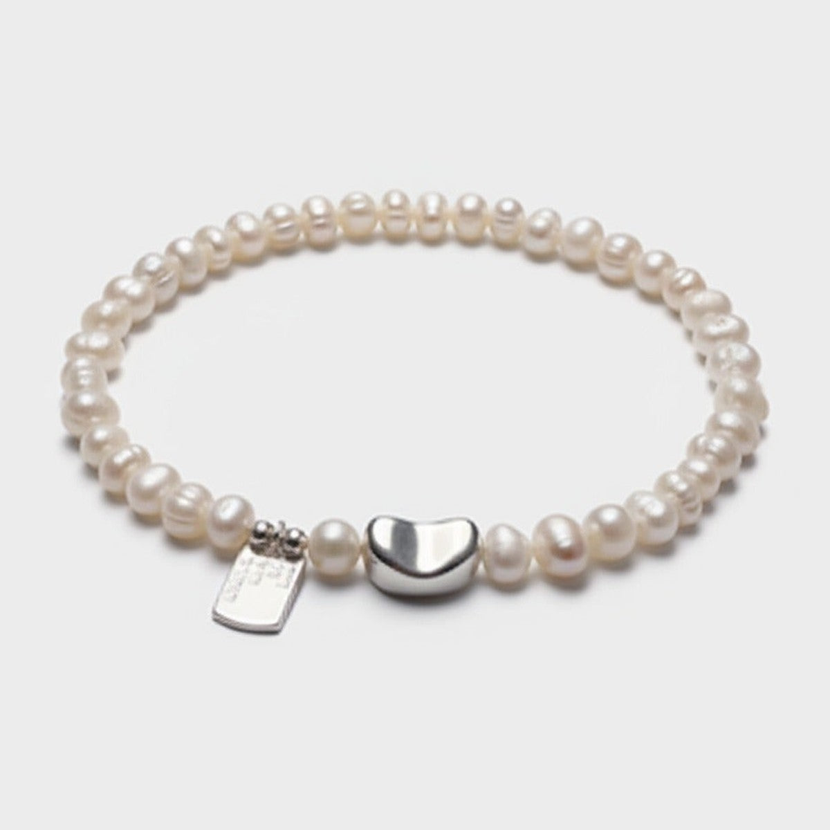 Pearl Beaded Bracelet With Heart Charm – jewelry (view 1)