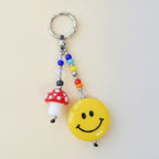Retro Beaded Mushroom Smiley Face Keychain – apparel accessories (view 1)