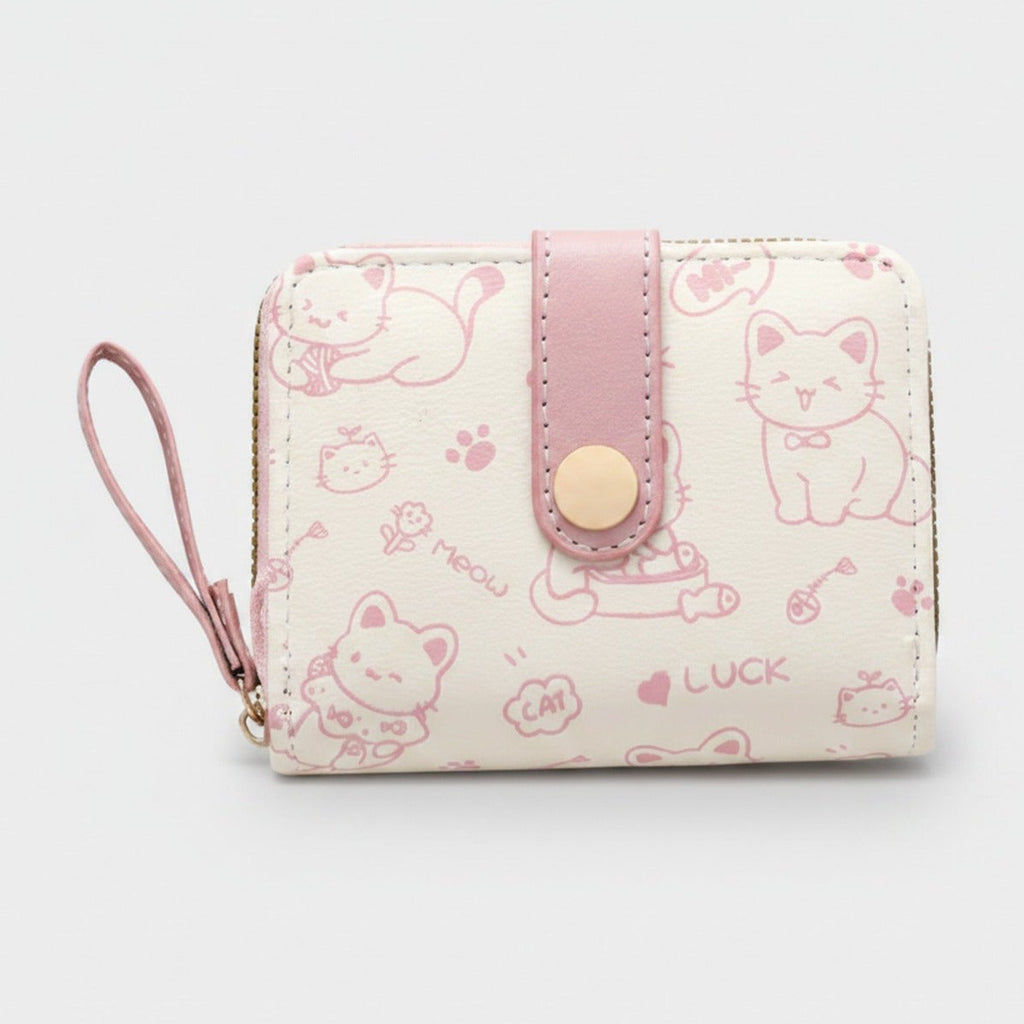 Cute Cat Print Wallet With Wrist Strap – bags & wallets (view 1)