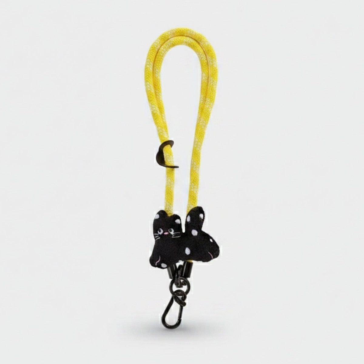 Yellow Rope Black Cat Charm Phone Strap – tech (view 1)