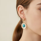 Turquoise & Pearl Drop Earrings Turquoise Huggie
