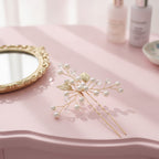 Pearl & Leaf Hair Pin Set - Gold