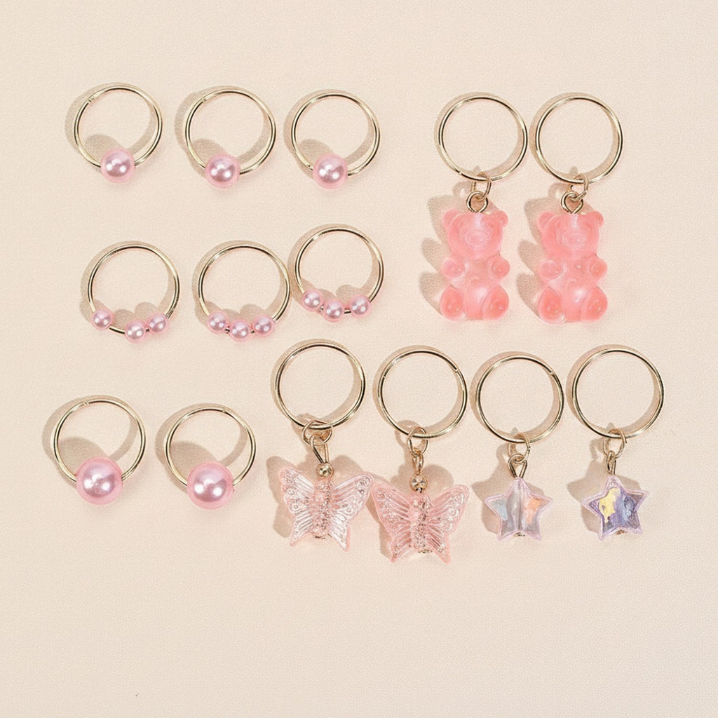 Pink Charm Hair Clips Set – hair accessories (view 1)