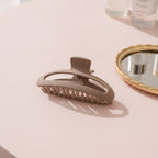 Matte Pointed Hair Claw Clip - Warm Taupe