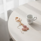 Sparkle Butterfly Charm Keychain - Pink