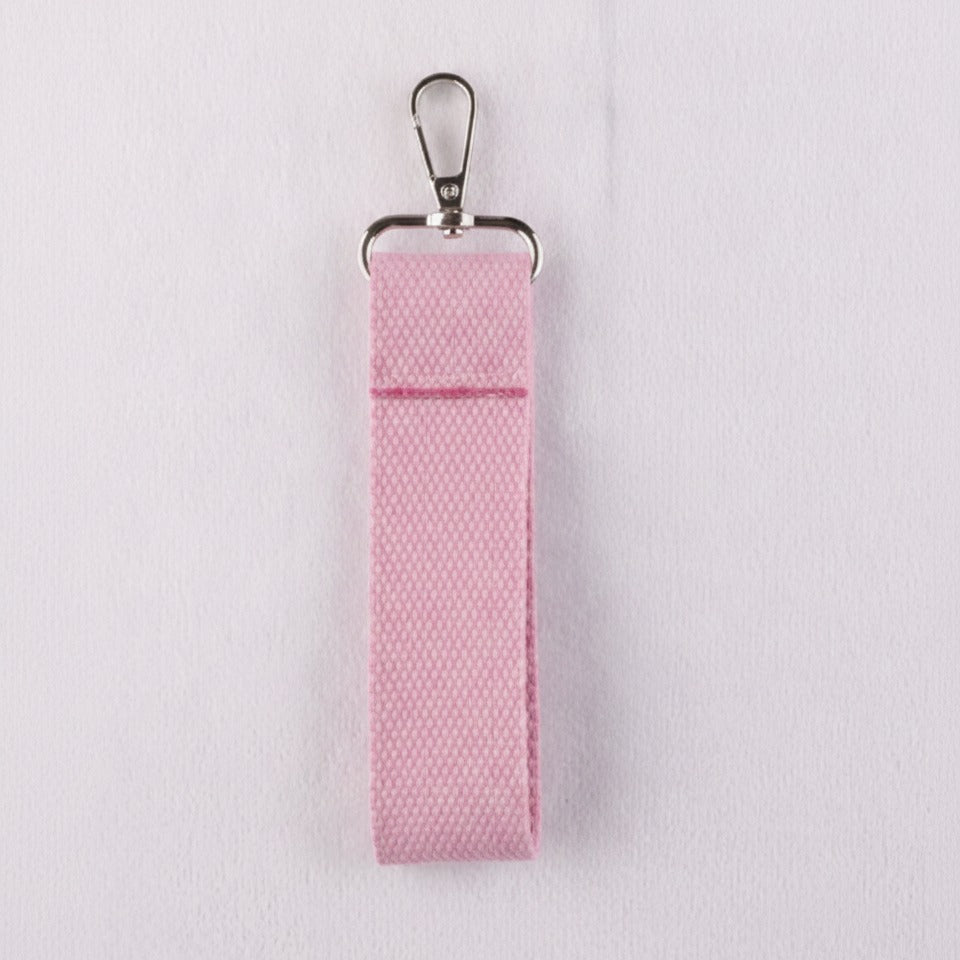 Textured Keychain Pouch Kit - Silver Hook Pink