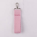 Textured Keychain Pouch Kit - Silver Hook Pink