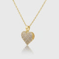 Sparkle Heart Pendant Necklace - Gold