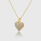 Sparkle Heart Pendant Necklace - Gold