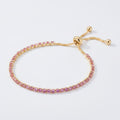 Cubic Zirconia Adjustable Tennis Bracelet - Gold Pink Crystal – jewelry (view 1)