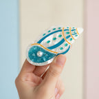Shell Textured Hair Claw - Blue White Shell