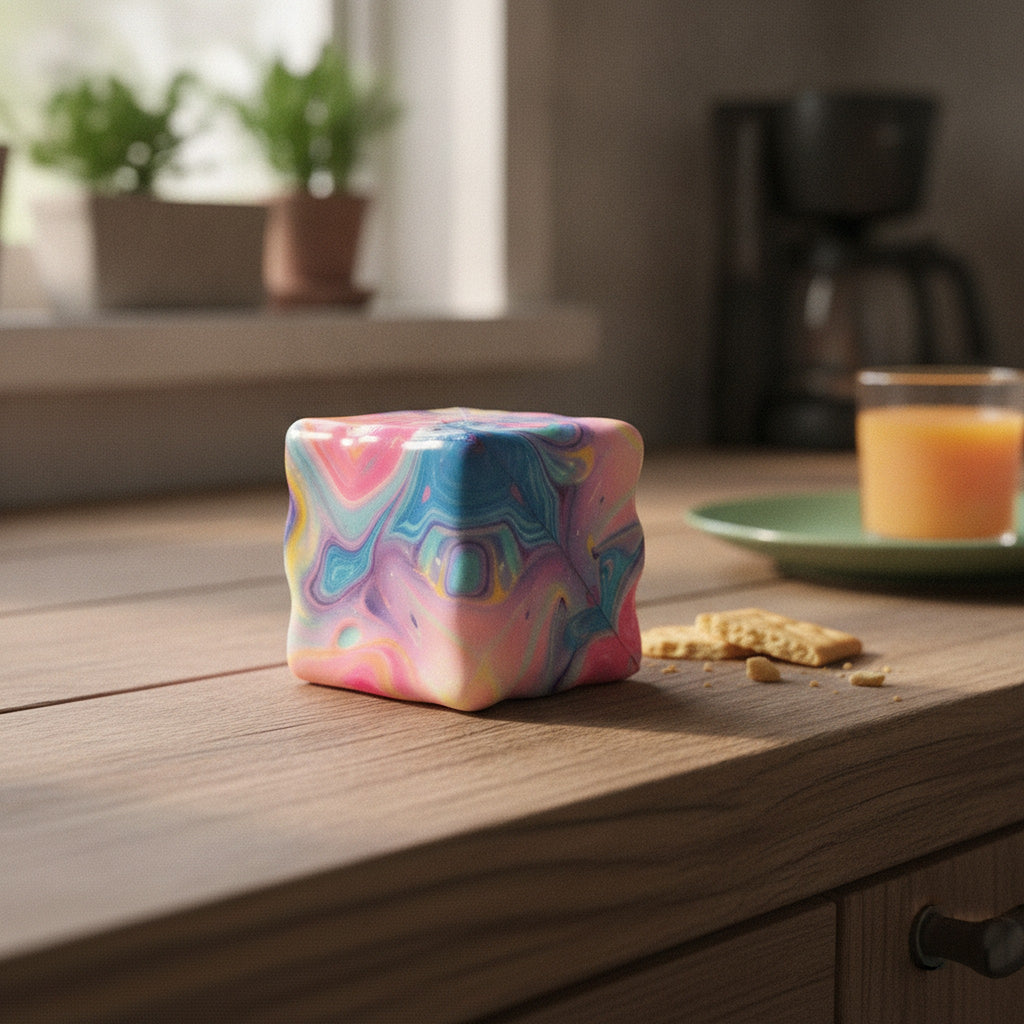 Trippy Eyes Squishy Cube - Swirl Marble