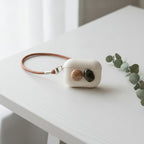 Mini Shoulder Bag AirPods Case - Cream with Blush & Olive Gems (for AirPods Pro 3)
