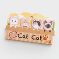 Cute Cat Character Wooden Memo Pad Holder – stationery (view 1)