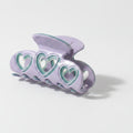Heart Cutout Hair Claw Clip - Lavender Purple – hair accessories (view 1)