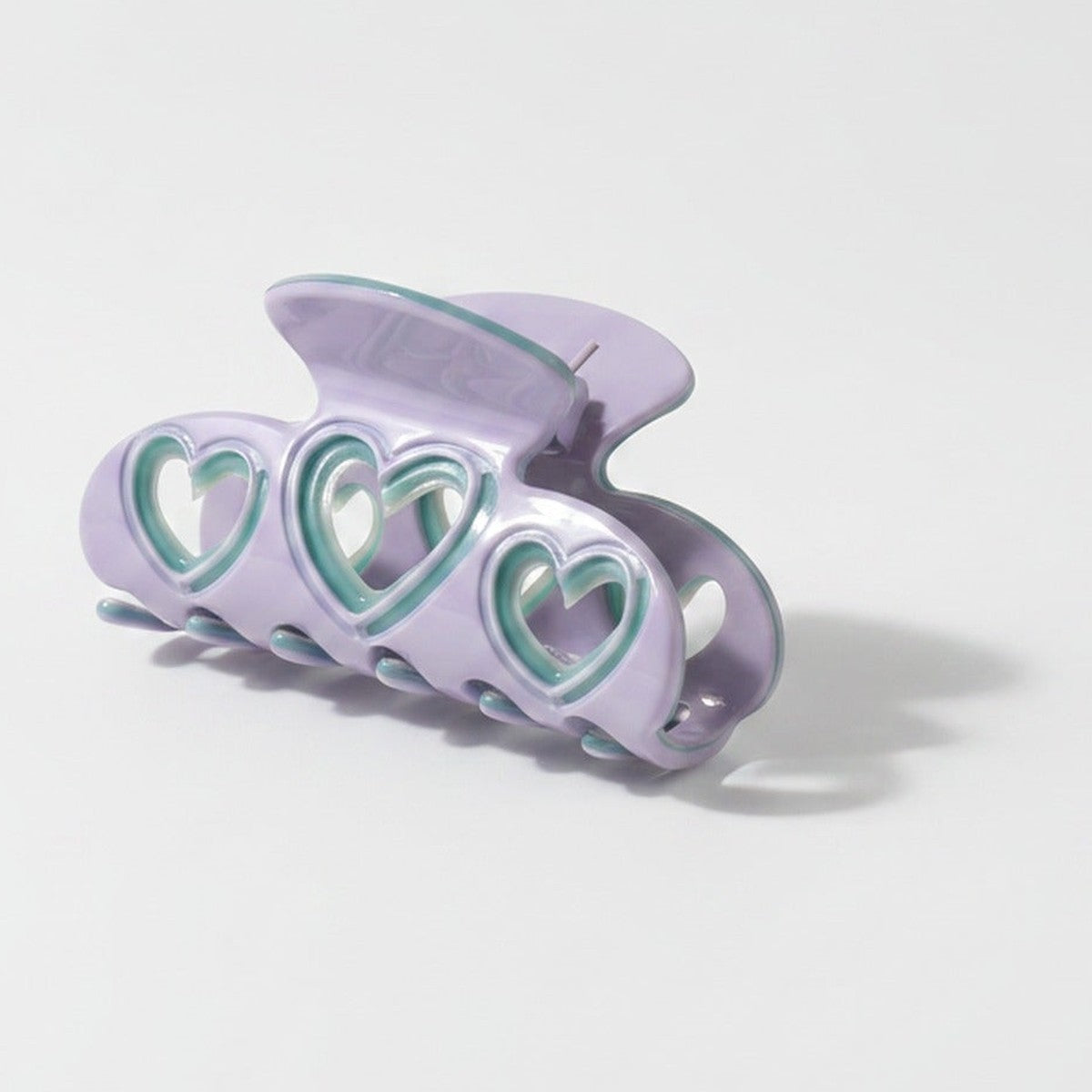 Heart Cutout Hair Claw Clip - Lavender Purple – hair accessories (view 1)