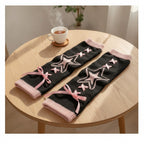 Star & X Knit Crew Socks - Black & Pink