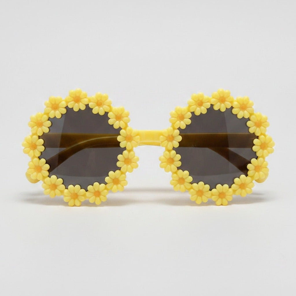 Daisy Flower Round Sunglasses Yellow – eyewear (view 1)
