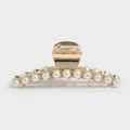 Pearl Beaded Gold Hair Claw Clip – hair accessories (view 1)