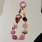 Boba Beaded Charm Keychain - Orange