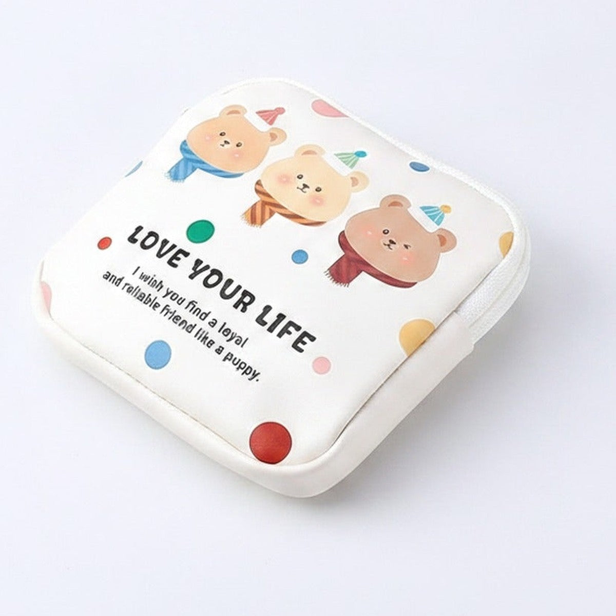 Cute Bear Coin Purse Wallet With Colorful Dots – bags & wallets (view 1)