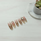 Glam Press-On Nail Set - Blush Leopard