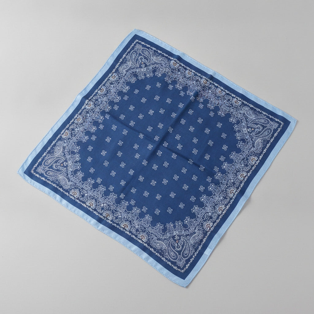 Ornate Bandana Square Scarf - Plum