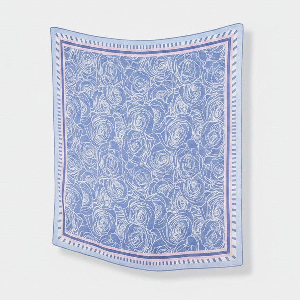 Rose Garden Silk Scarf - Blue Rose