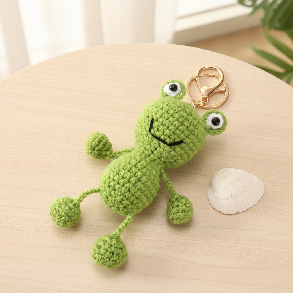 Tiny Bear Crochet Keychain DIY Kit - Frog