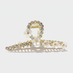 Flower Rhinestone Gold Hair Claw Clip – hair accessories (view 1)