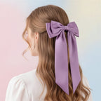 Leopard Bow Hair Claw - Purple