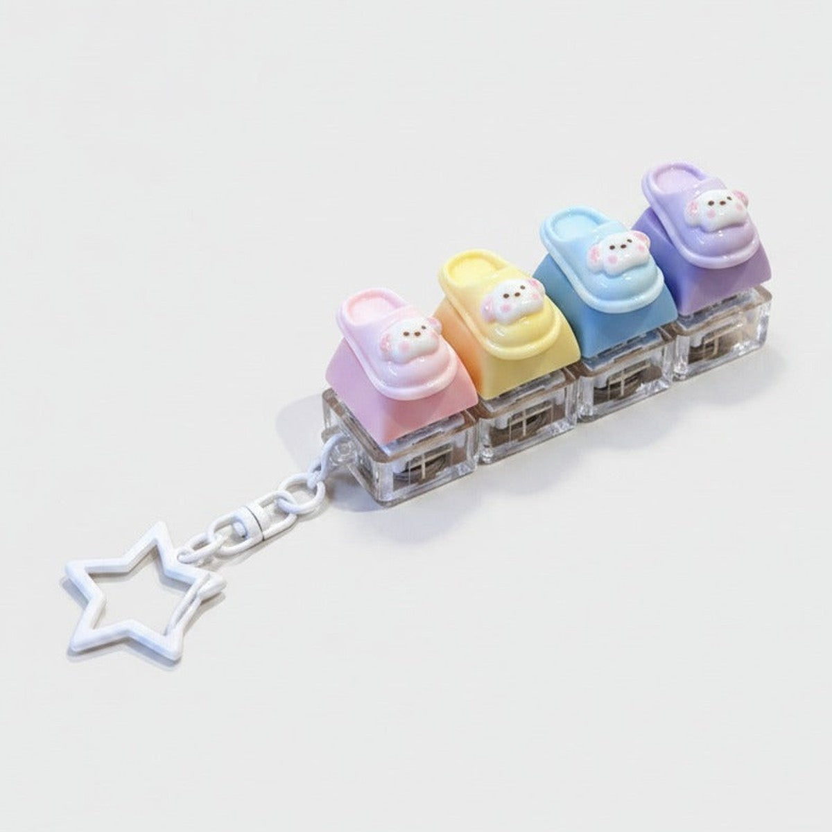Squishy Slipper Keychain - Pastel Mix