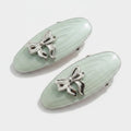 Sage Green Bow Hair Clips Set – hair accessories (view 1)
